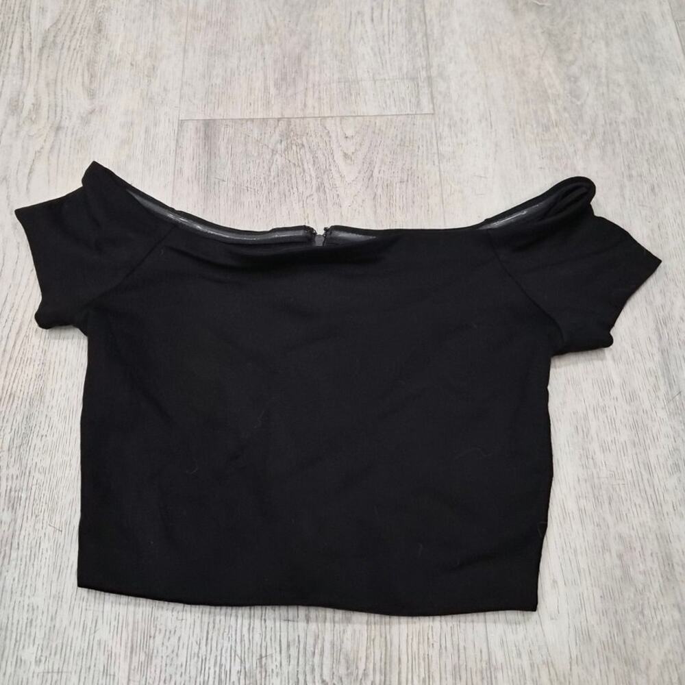 Alice + Olivia Off The Shoulder Black Top Size Small
